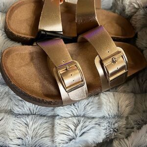 Wonder Nation Gold Kids Sandals